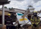 AERONAVE CAI SOBRE RESIDÊNCIA EM GOIÂNIA; PILOTO É RESGATADO COM ESCORIAÇÕES