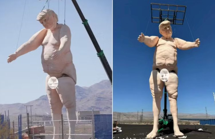 Escultura Gigante de Trump Pelado Inaugurada em Las Vegas: Uma Declaração Ousada sobre Política