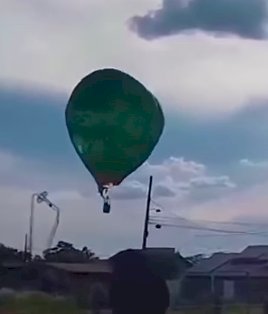 BALÃO PEGA FOGO APÓS TOCAR EM REDE ELÉTRICA EM MT E ALERTA PARA RISCO NO BALONISMO