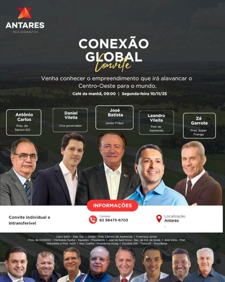 Vice-governador, prefeitos, deputados, vereadores e grandes empresários visitam obras do Antares Polo Aeronáutico, na segunda